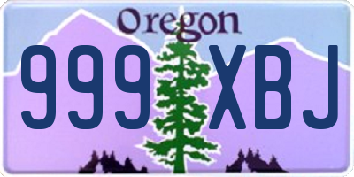 OR license plate 999XBJ
