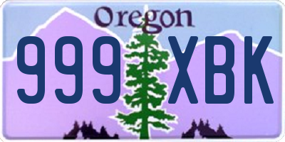 OR license plate 999XBK