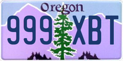 OR license plate 999XBT