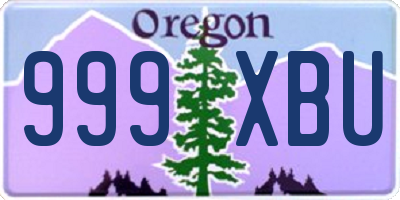 OR license plate 999XBU