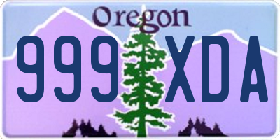 OR license plate 999XDA