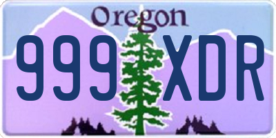 OR license plate 999XDR