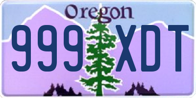 OR license plate 999XDT