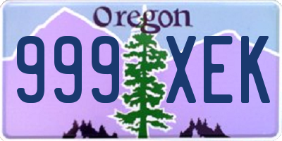 OR license plate 999XEK