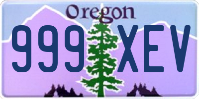 OR license plate 999XEV