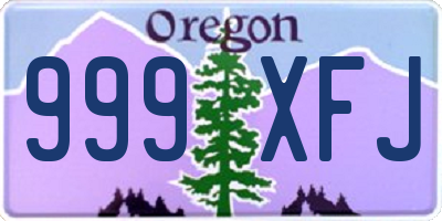 OR license plate 999XFJ