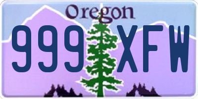 OR license plate 999XFW