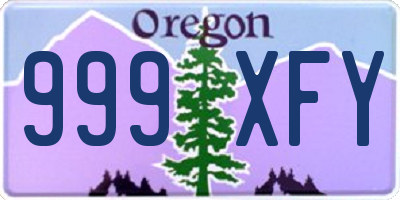 OR license plate 999XFY