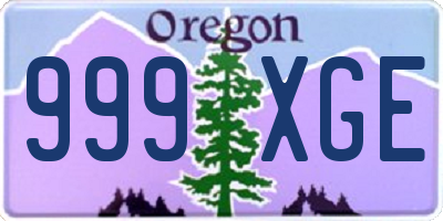 OR license plate 999XGE