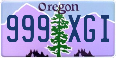 OR license plate 999XGI