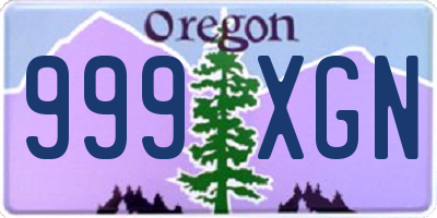 OR license plate 999XGN