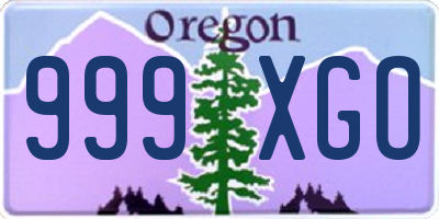 OR license plate 999XGO