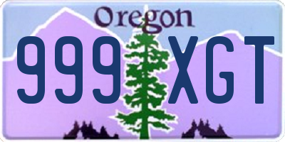 OR license plate 999XGT