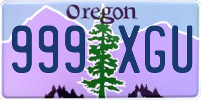 OR license plate 999XGU