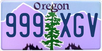 OR license plate 999XGV