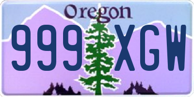 OR license plate 999XGW