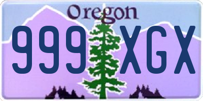 OR license plate 999XGX