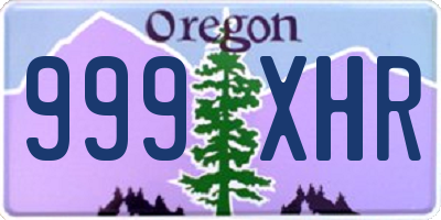 OR license plate 999XHR