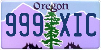 OR license plate 999XIC