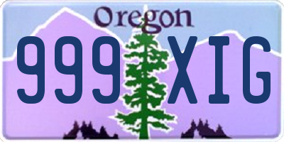 OR license plate 999XIG