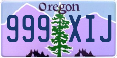 OR license plate 999XIJ