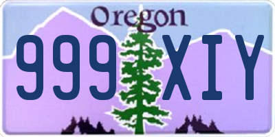 OR license plate 999XIY