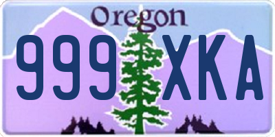 OR license plate 999XKA