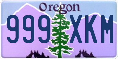 OR license plate 999XKM