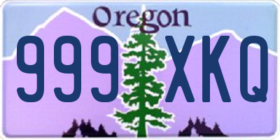 OR license plate 999XKQ