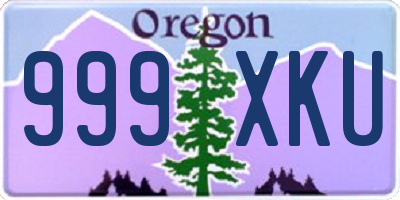 OR license plate 999XKU