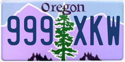 OR license plate 999XKW