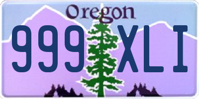 OR license plate 999XLI