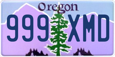 OR license plate 999XMD