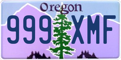 OR license plate 999XMF