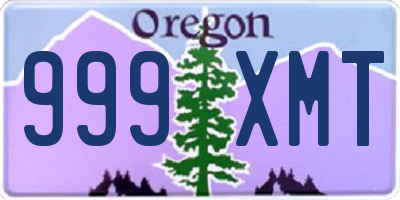 OR license plate 999XMT