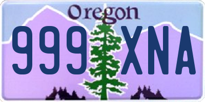 OR license plate 999XNA