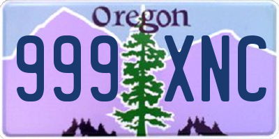 OR license plate 999XNC