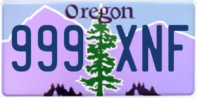 OR license plate 999XNF