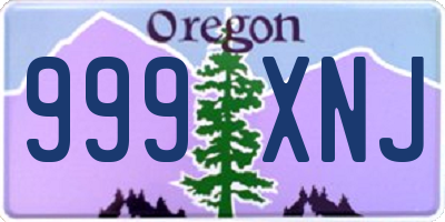 OR license plate 999XNJ