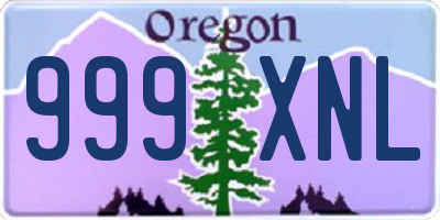 OR license plate 999XNL