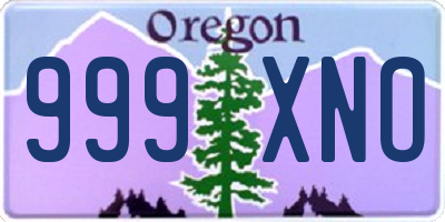 OR license plate 999XNO