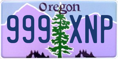 OR license plate 999XNP