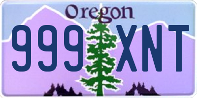 OR license plate 999XNT