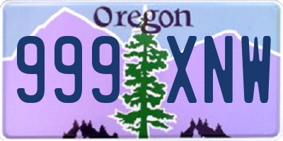 OR license plate 999XNW