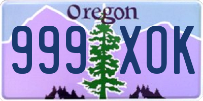 OR license plate 999XOK