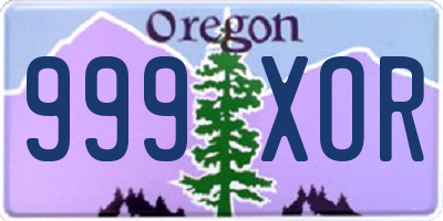 OR license plate 999XOR