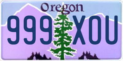 OR license plate 999XOU