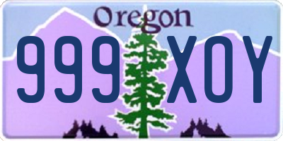 OR license plate 999XOY