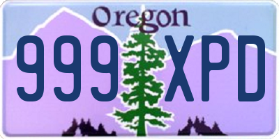 OR license plate 999XPD