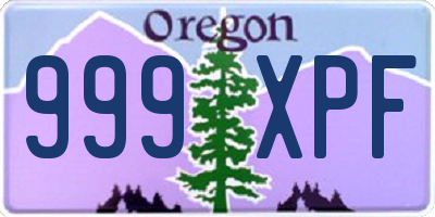 OR license plate 999XPF